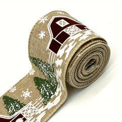 4.57m Christmas Wired Edge Ribbon Rustic Farmhouse Tree Craft Ribbon