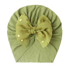 Polka Dot Print Bow Head Wrap Hat for Baby Girls & Boys