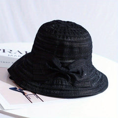 Vintage Wide Brim Bucket Hat Sunscreen Travel Beach Hats For Women