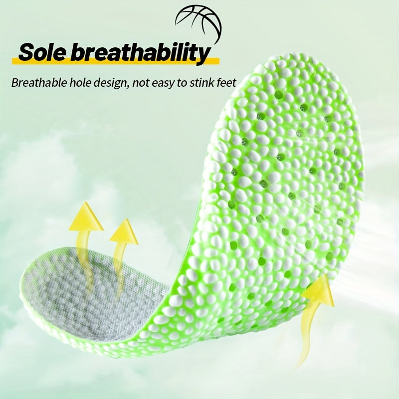 Green TPU Shock Absorption Sports Insoles Running Sneaker Pads