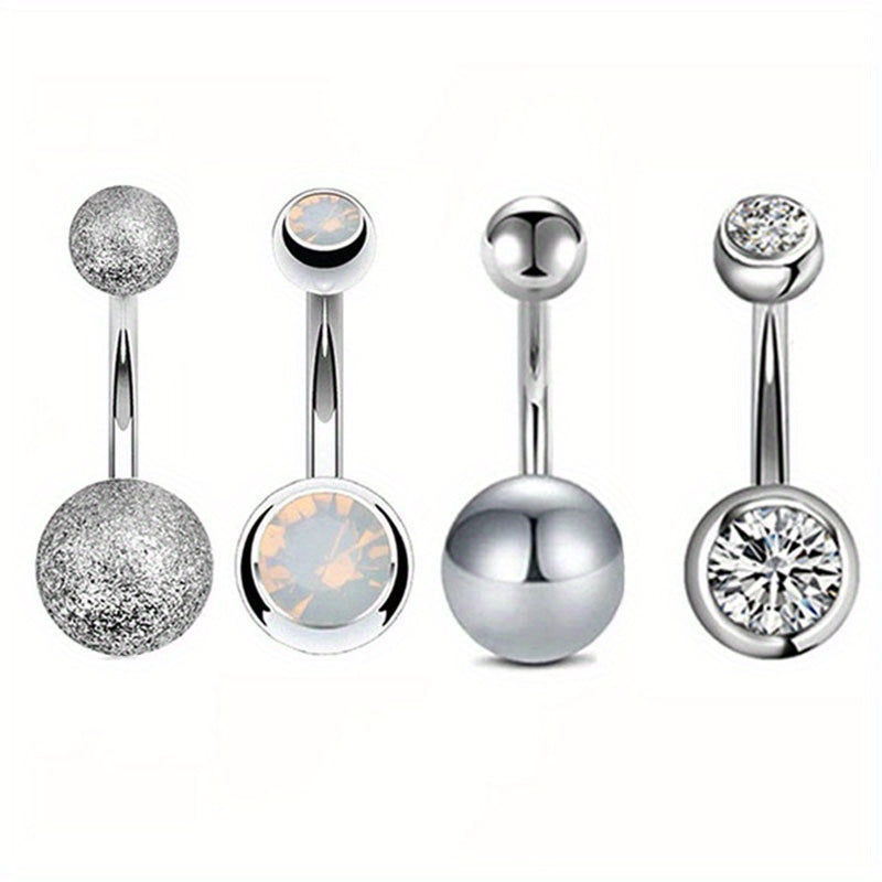4PC Bee Navel Bar Pack Cz Belly Ring Set Women Belly Button Piercing