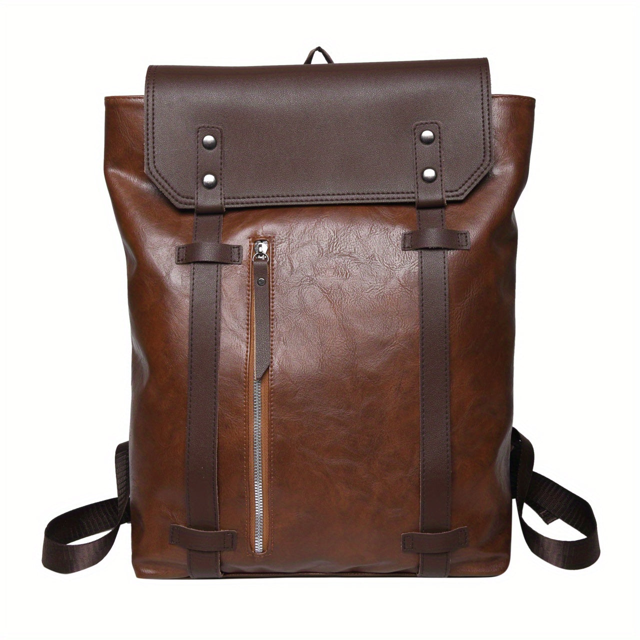 Vintage PU Leather Laptop Backpack for Travel