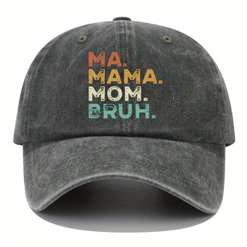 MAMA MOM Print Baseball Cap Vintage Washed Distressed Adjustable Dad Hat