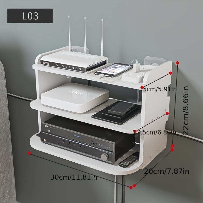 Wall Mount Storage TV Box Router Shelf Holder Set Top Box Bracket Mini PC Stand
