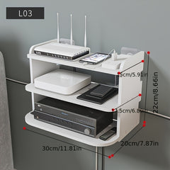 Wall Mount Storage TV Box Router Shelf Holder Set Top Box Bracket Mini PC Stand