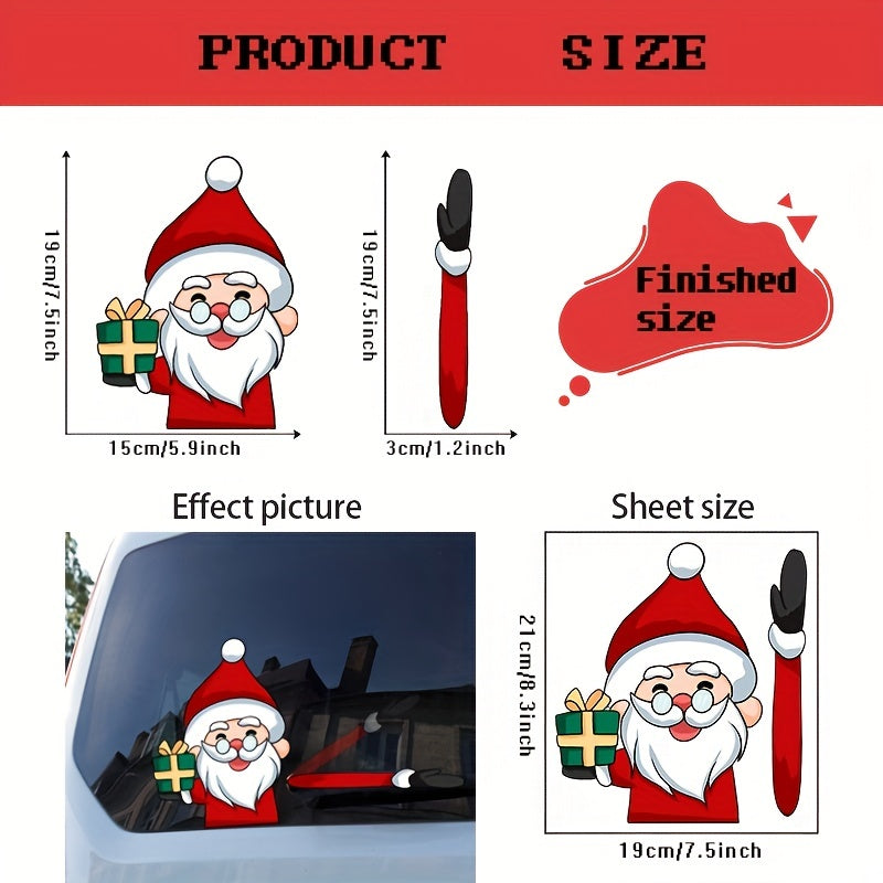 Cartoon Santa Claus Rear Windshield Wiper Sticker