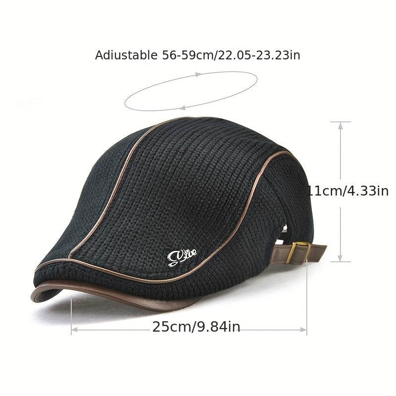Autumn Winter Crochet Beret Buckle Hats For Men And Women