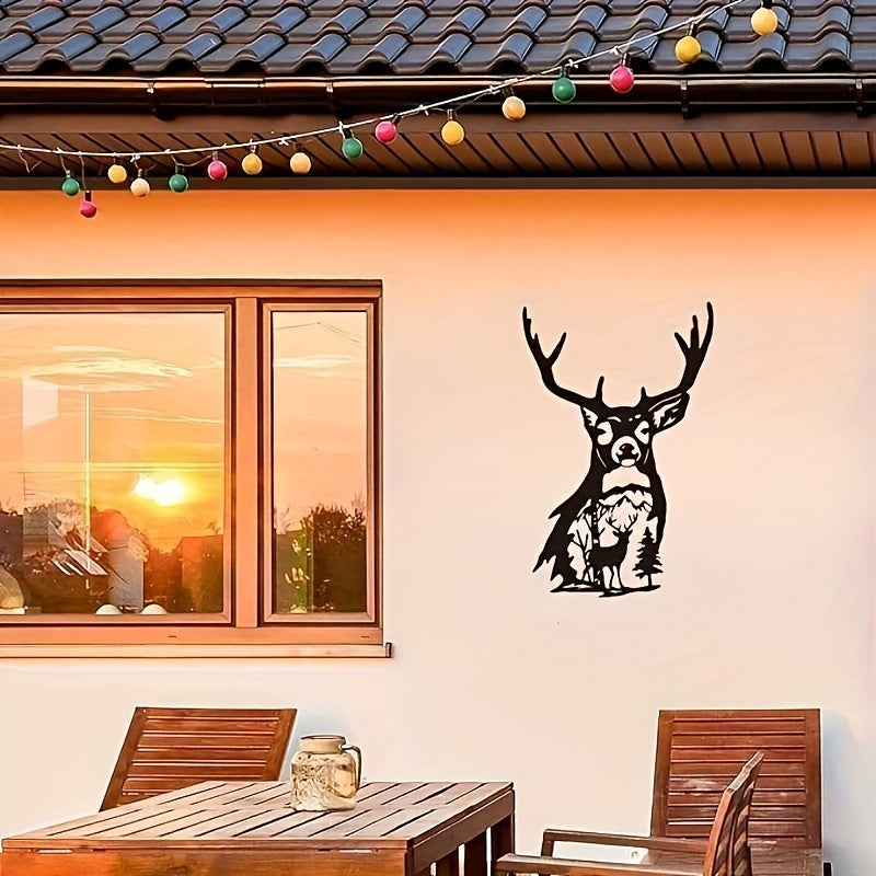 Christmas Elk Metal Craft Wall Decor - Indoor/Outdoor Garden Ornament