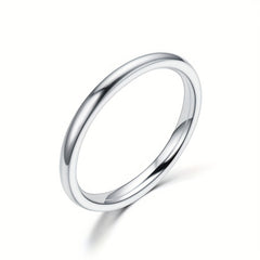 Stainless Steel Round Rings Plain Stackable Wedding Ring Size 5 12