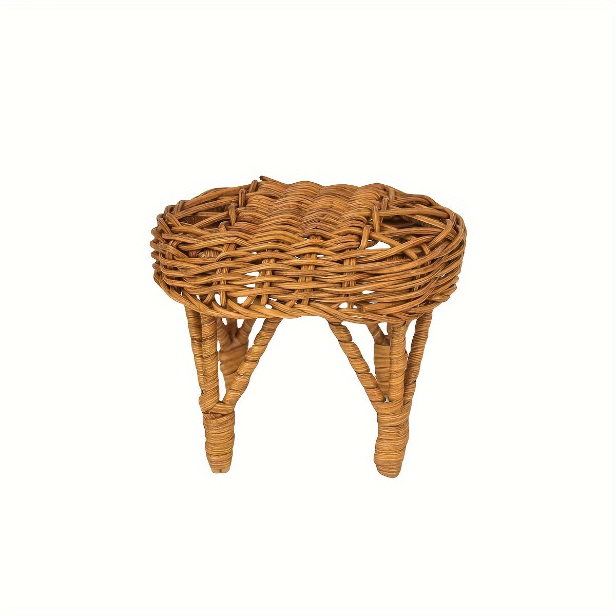 1:6 and 1:8 Scale Realistic Wicker Chair - Beige Tan
