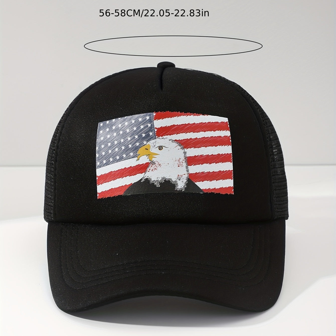 Mens Eagle Print Mesh Baseball Cap