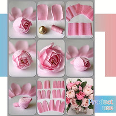 6pcs Crepe Paper Rolls Flower DIY Kits Green Floral Tapes Birthday Wedding