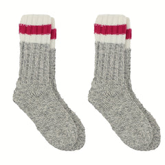2 Pairs Striped Knitted Socks Comfy & Warm Tube Socks Women's Stockings