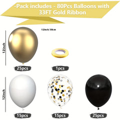 80pcs Golden Balloons 30 48 Cm Matte Metallic Confetti Latex Bulk for Party
