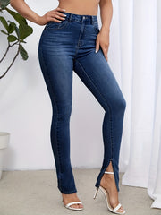 High Waist Dark Skinny Jeans for Women