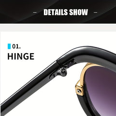 Oversized Cat Eye Sunglasses Gradient Lens UV Block Oval Frame Eyewear