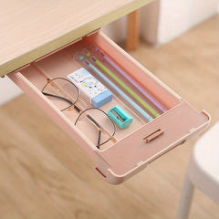 Desk Drawer Organizer Office Hidden Storage Box Student Stationery Supplies