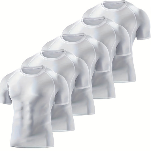 HOPLYNN Men's Compression Shirt Short Sleeve Crew Neck Undershirt