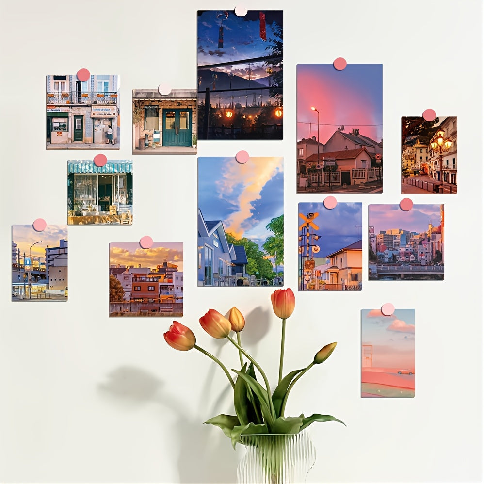 20pcs Street View Wall Stickers: Transform Your Dorm Room