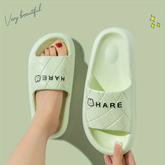 Letter Pattern Slippers Casual Solid Open Toe Soft Sole Shoes