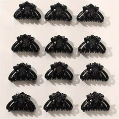 12pcs Small Flower Hair Claw Clip Strong Hold Hair Jaw Clip For Thick Hair