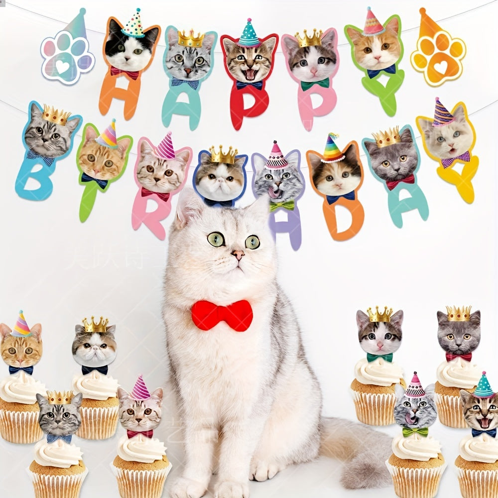 Cartoon Cat Party Decorations for Cat's Birthday Celebration