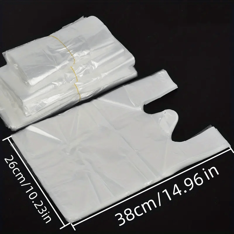 100/200 Pcs Transparent Plastic Bags for Grocery Store Shopping