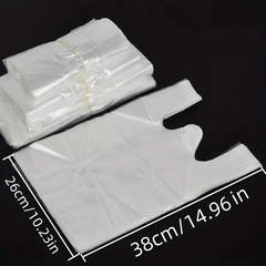 100/200 Pcs Transparent Plastic Bags for Grocery Store Shopping
