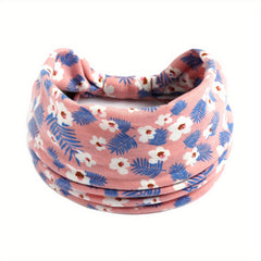 Floral Print Criss Cross Headband Wide Elastic Head Hoop Sweatband