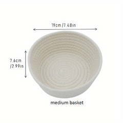 3pcs Cotton And Rope Woven Storage Basket