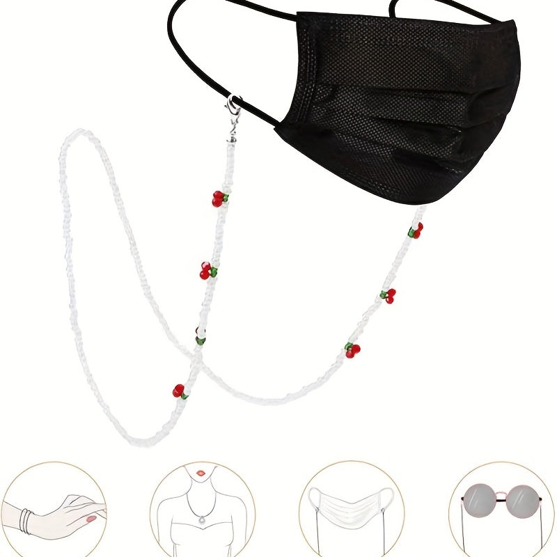 Crystal Cherry Glasses Chain Lanyard Retainer