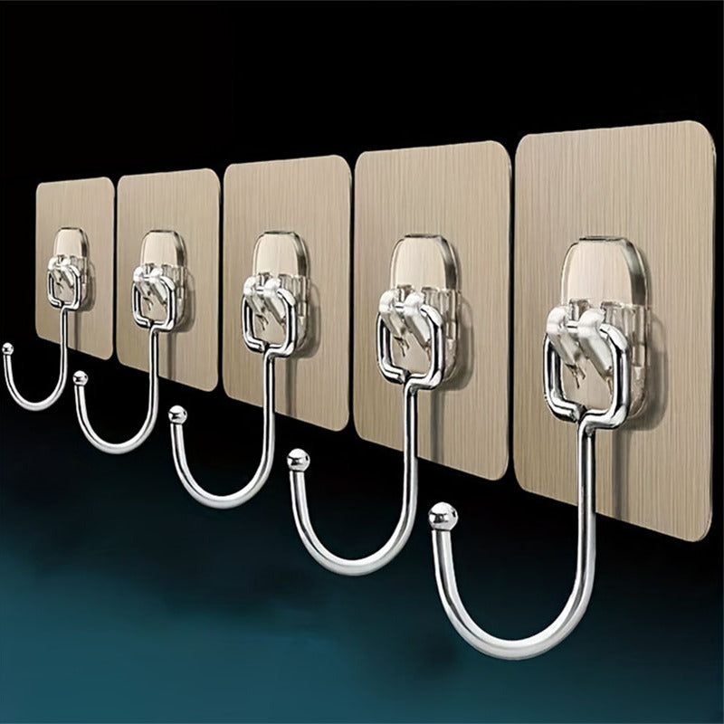 5pcs Wall Hooks Large Size Punching Hook For Kitchen Room