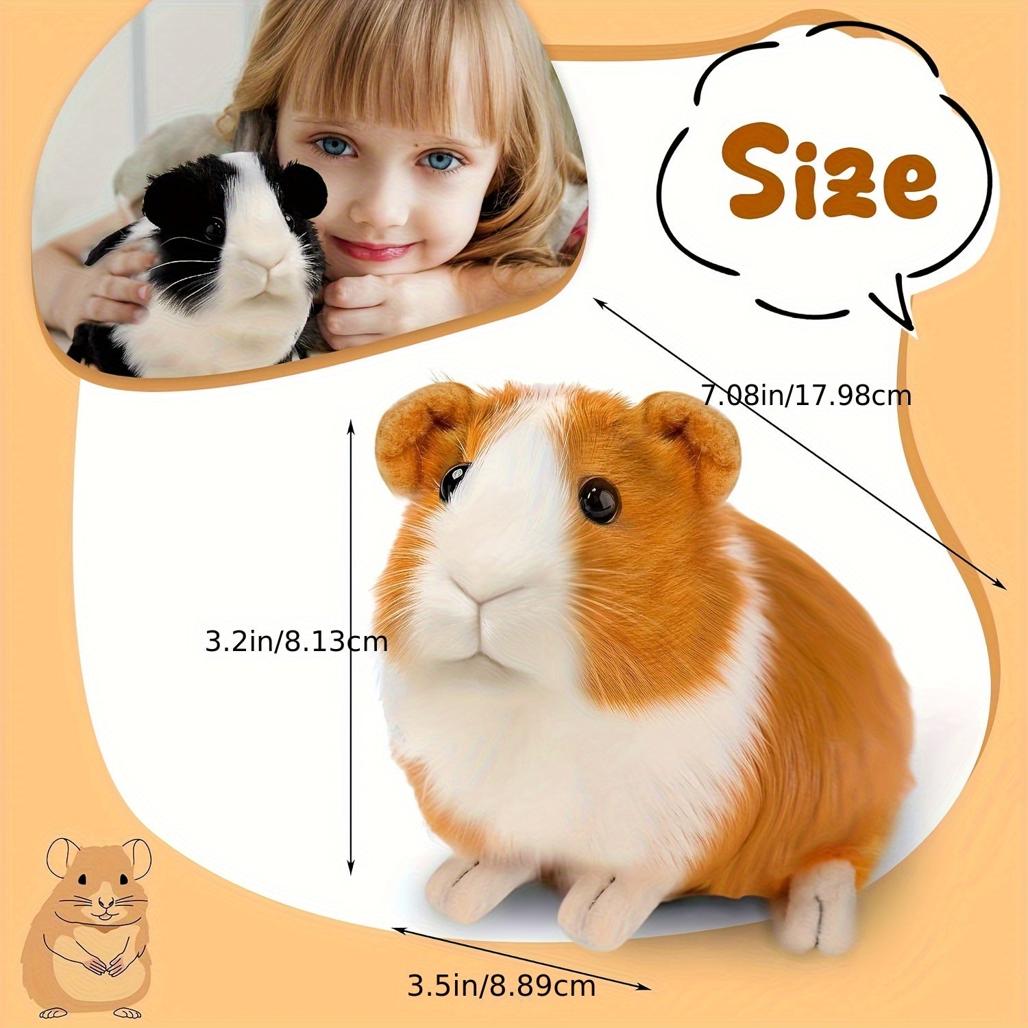 Real Life Guinea Pig Plush Toy Mouse Rats Stuffed Animal