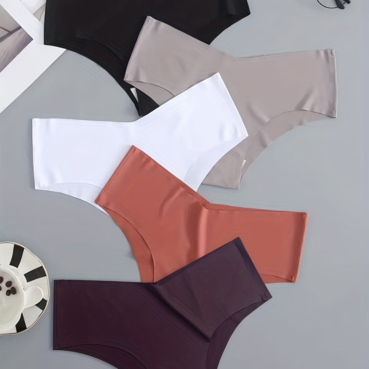 5 Seamless Hipster Panties Solid Stretchy Women's Lingerie Underwear