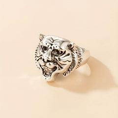 Lion Head Band Ring Hip Hop Style Jewelry