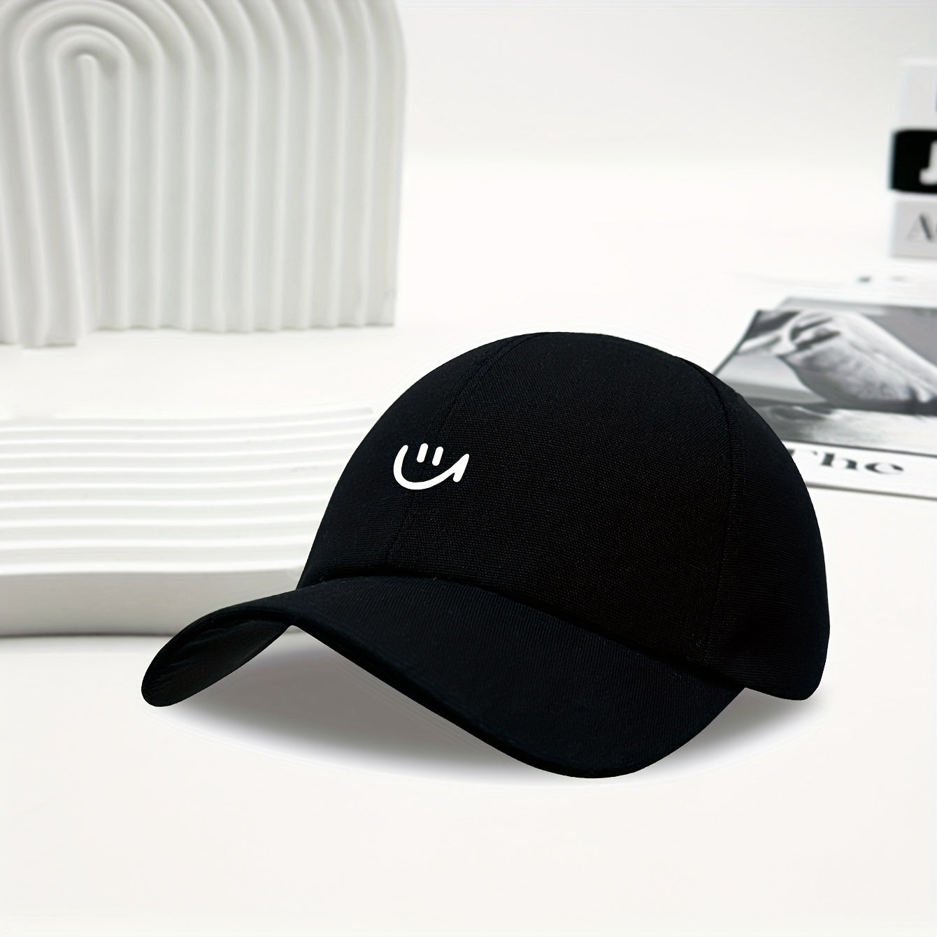 Smiling Print Baseball Cap Casual Breathable Dad Hats Adjustable Sun Hat