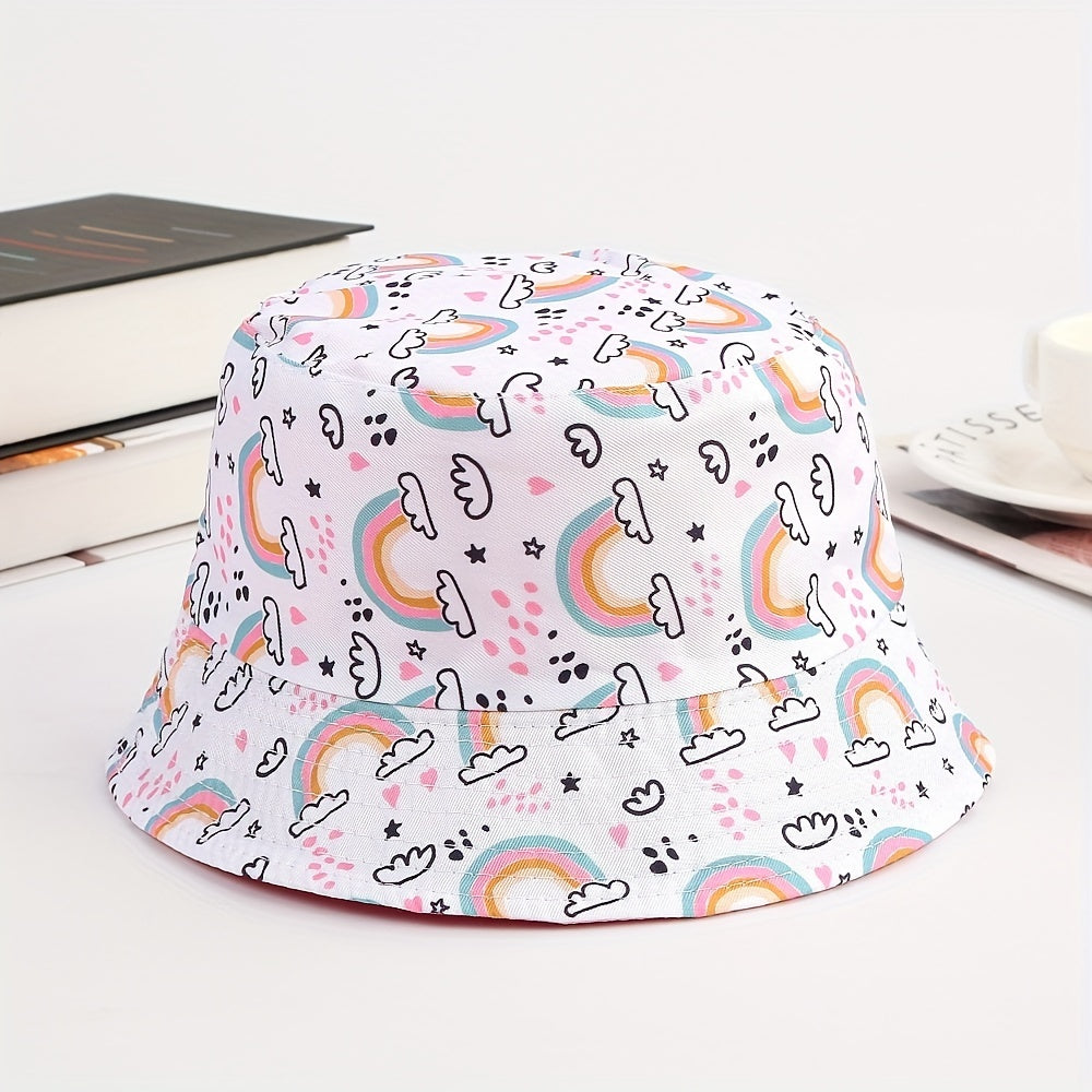 Unisex Rainbow Pony Bucket Hat for Outdoor Sport