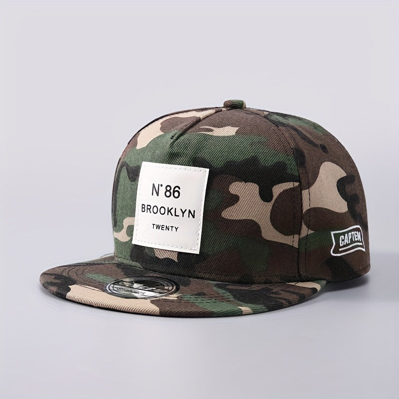 Label Patch Unisex Baseball Cap Hip Hop Block Snapback Hat Adjustable