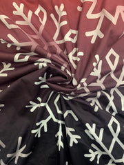  Colorblock Ombre & Snowflake Print Maxi Dress