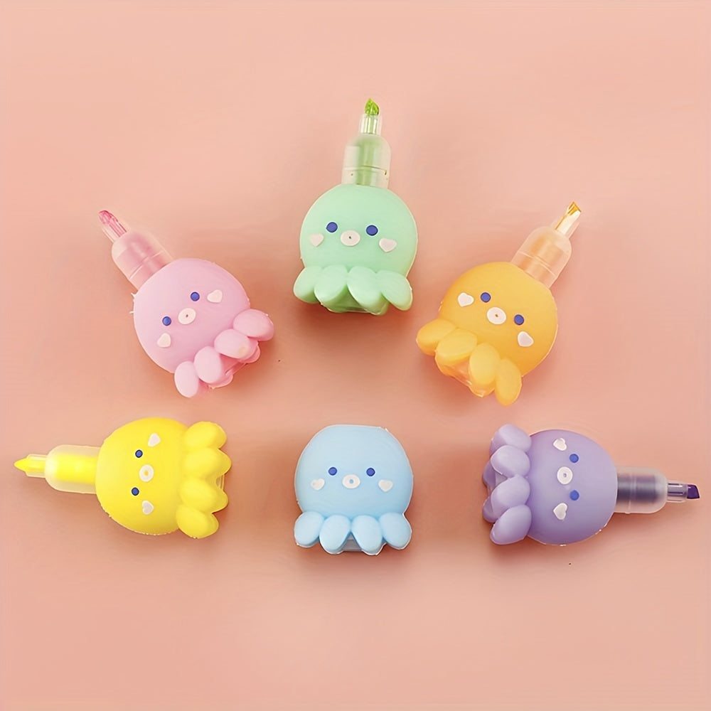 5 Colors Octopus Highlighter Pen Fluorescent Marker