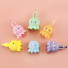 5 Colors Octopus Highlighter Pen Fluorescent Marker