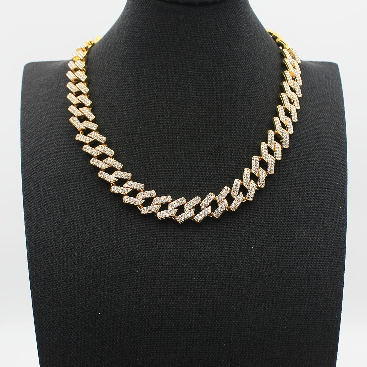 Cuban Link Rhinestone Chain Necklace