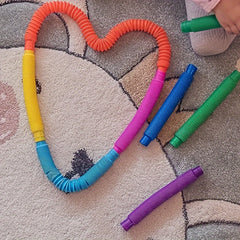 10pcs Rainbow Pop Tubes Sensory Toys for Children Decompression