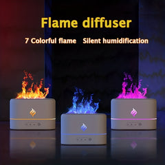 Simulated Flame Ultrasonic Humidifier Colorful Flame Portable Air Freshener