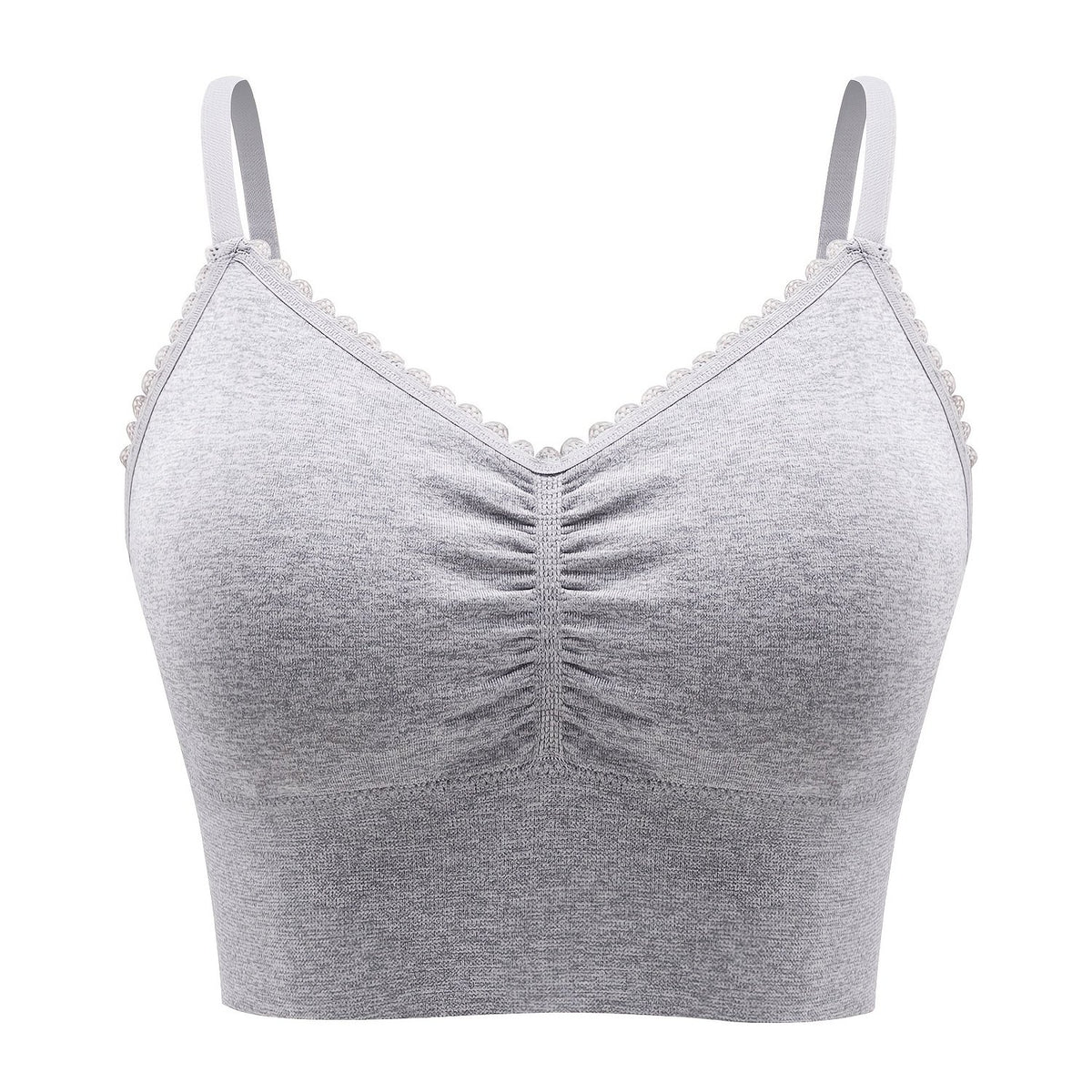 Plus Size Lace Wireless Bra Low Impact Activity Sleep Comfort Workout Sports Bra