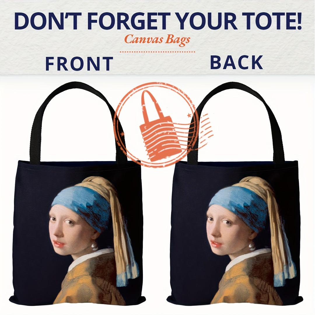 Famous Painting Series Tote Bag Lightweight Canvas Shoulder Bag
