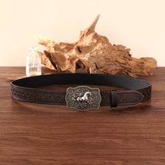 Cowboy Retro Belt Business Horse Buckle Pants Accessories Men
