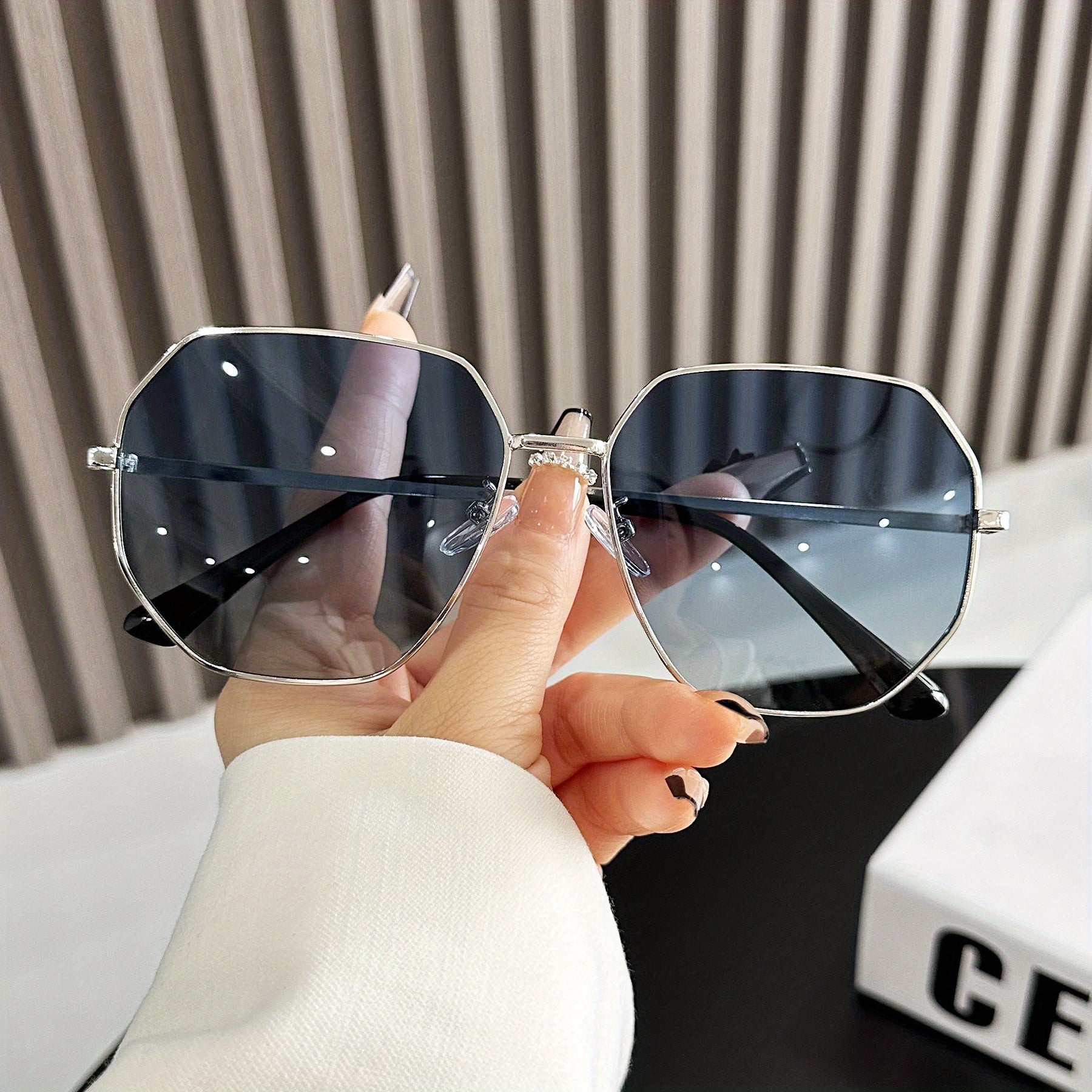 Large Polygon Sunglasses UV400 Anti Glare Sun Shades Driving Travel