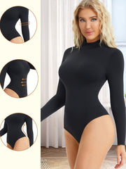 Seamless Shaping Bodysuit Long Sleeve Tummy Control Slimming Body Shaper