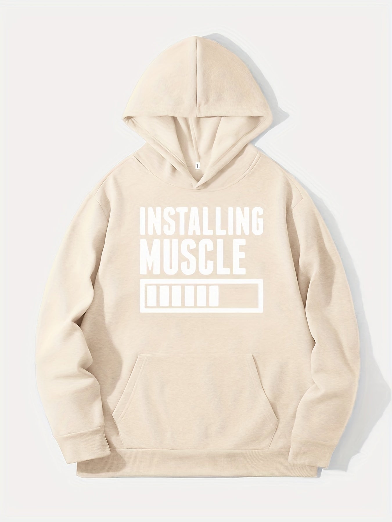 Muscle Print Hoodie for Men - Casual Graphic Pullover Sweatshirt